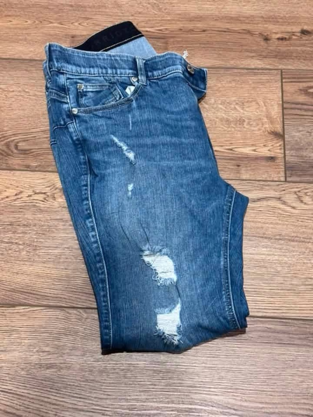 torrid Blue Distressed Skinny Jeans